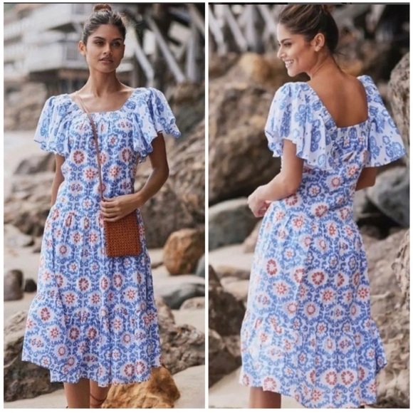 Anthropologie Ro’s Garden Jenna Floral Midi Dress - Picture 1 of 4